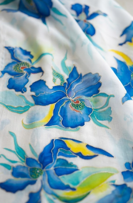 Hand-Painted Orchid Dream Pure Silk Saree
