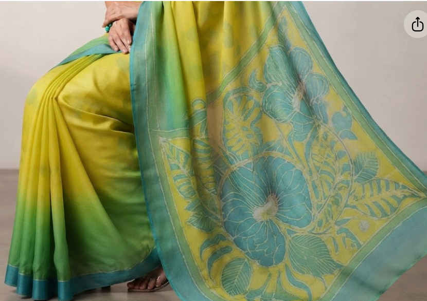 Radiant Sunshine Gradient Silk Saree