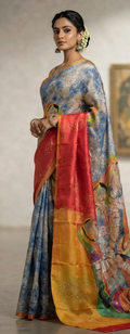 The Confluence: Pichwai Inspired Hand-Painted Silk Saree