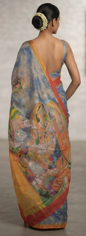 The Confluence: Pichwai Inspired Hand-Painted Silk Saree